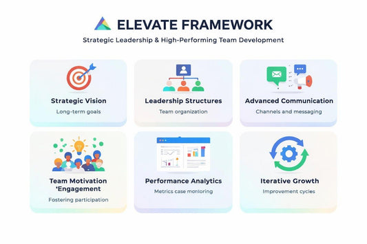 Elevate Framework diagram with icons and text on a white background