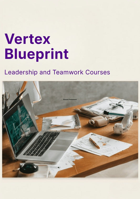Cover of 'Vertex Blueprint' with a laptop and papers on a desk.